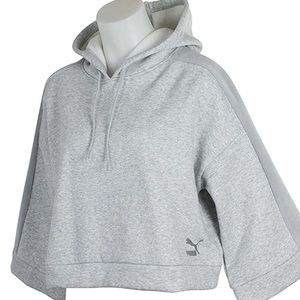 Puma Cropped Wide Sleeve Hoodie with Velvet Trim